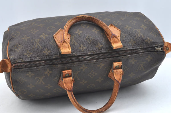 Authentic Louis Vuitton Monogram Speedy 35 Hand Boston Bag M41524 LV K7043