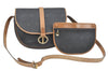 Authentic Christian Dior Honeycomb Shoulder Cross Bag PVC Leather Black K7048