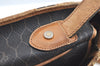Authentic Christian Dior Honeycomb Shoulder Cross Bag PVC Leather Black K7048