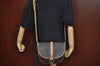Authentic Christian Dior Honeycomb Shoulder Cross Bag PVC Leather Black K7048