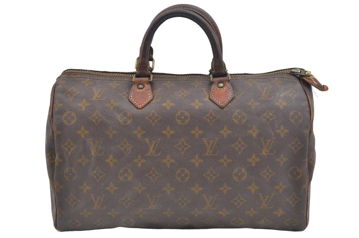 Authentic Louis Vuitton Monogram Speedy 35 Hand Boston Bag Old Model LV K7049