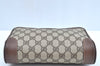 Authentic GUCCI Vintage Clutch Hand Bag Purse GG PVC Leather Brown Junk K7072