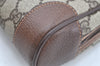 Authentic GUCCI Vintage Clutch Hand Bag Purse GG PVC Leather Brown Junk K7072