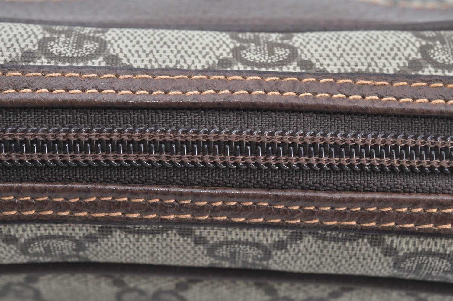 Authentic GUCCI Vintage Clutch Hand Bag Purse GG PVC Leather Brown Junk K7072