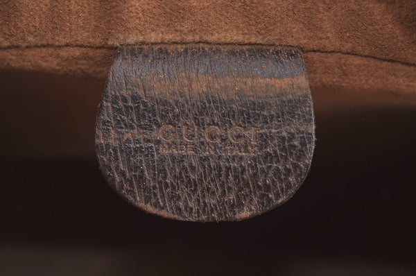 Authentic GUCCI Vintage Clutch Hand Bag Purse GG PVC Leather Brown Junk K7072