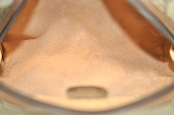 Authentic GUCCI Vintage Clutch Hand Bag Purse GG PVC Leather Brown Junk K7072