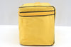 Authentic Christian Dior Vanity Hand Bag Pouch Purse Nylon Yellow CD K7088