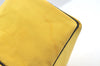 Authentic Christian Dior Vanity Hand Bag Pouch Purse Nylon Yellow CD K7088