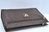 Authentic MARIO VALENTINO V Logo Clutch Hand Bag Purse PVC Leather Brown K7094