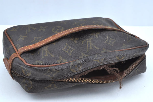 Authentic Louis Vuitton Monogram Compiegne 23 Clutch Hand Bag M51847 Junk K7102