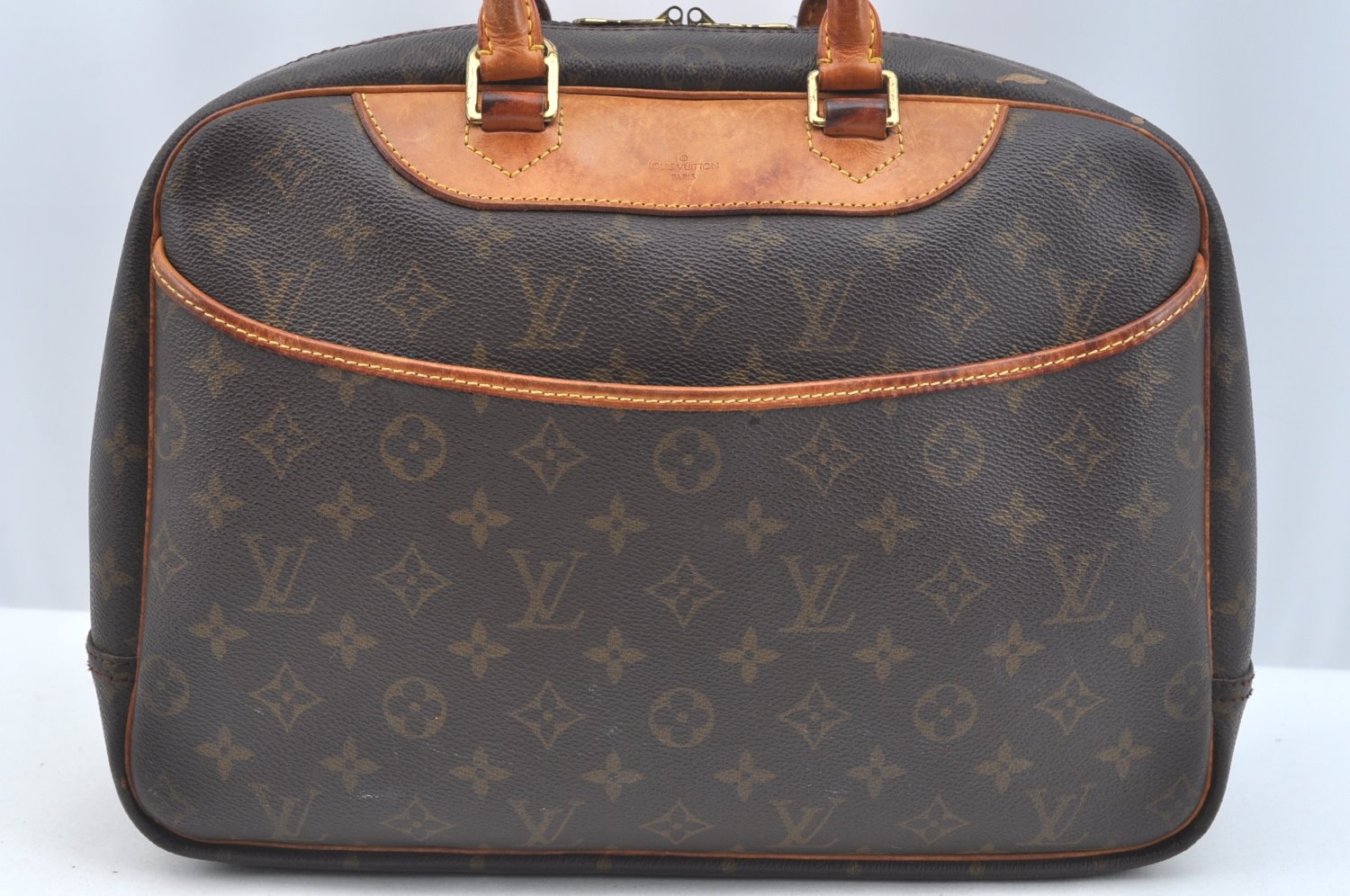 Authentic Louis Vuitton Monogram Deauville Hand Bag M47270 LV K7110