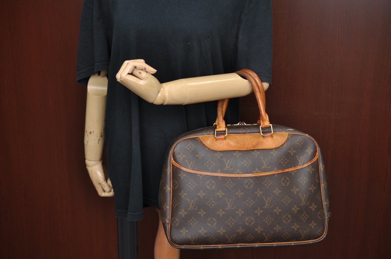 Authentic Louis Vuitton Monogram Deauville Hand Bag M47270 LV K7110