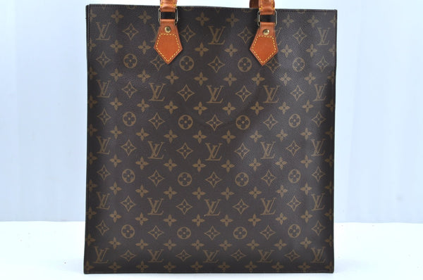 Authentic Louis Vuitton Monogram Sac Plat Hand Tote Bag M51140 LV K7115