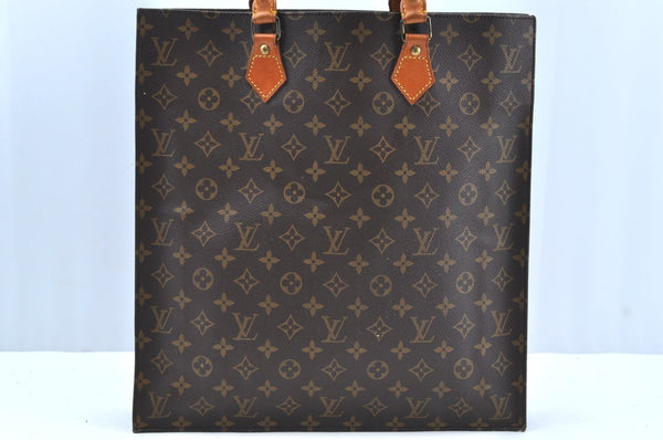 Authentic Louis Vuitton Monogram Sac Plat Hand Tote Bag M51140 LV K7115