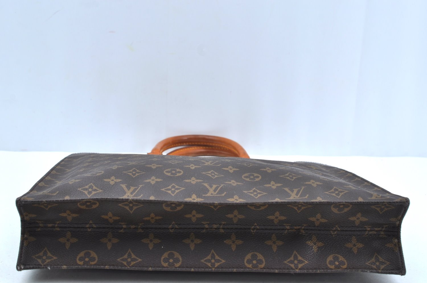 Authentic Louis Vuitton Monogram Sac Plat Hand Tote Bag M51140 LV K7115