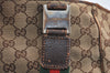 Authentic GUCCI Web Sherry Line Tote Bag GG Canvas Leather 145810 Brown K7126