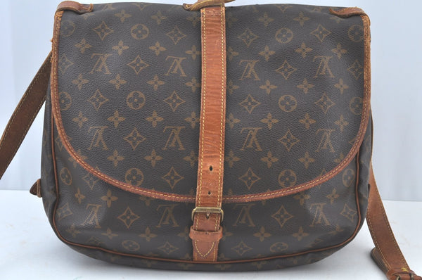 Authentic Louis Vuitton Monogram Saumur 35 Shoulder Cross Bag M42254 Junk K7134