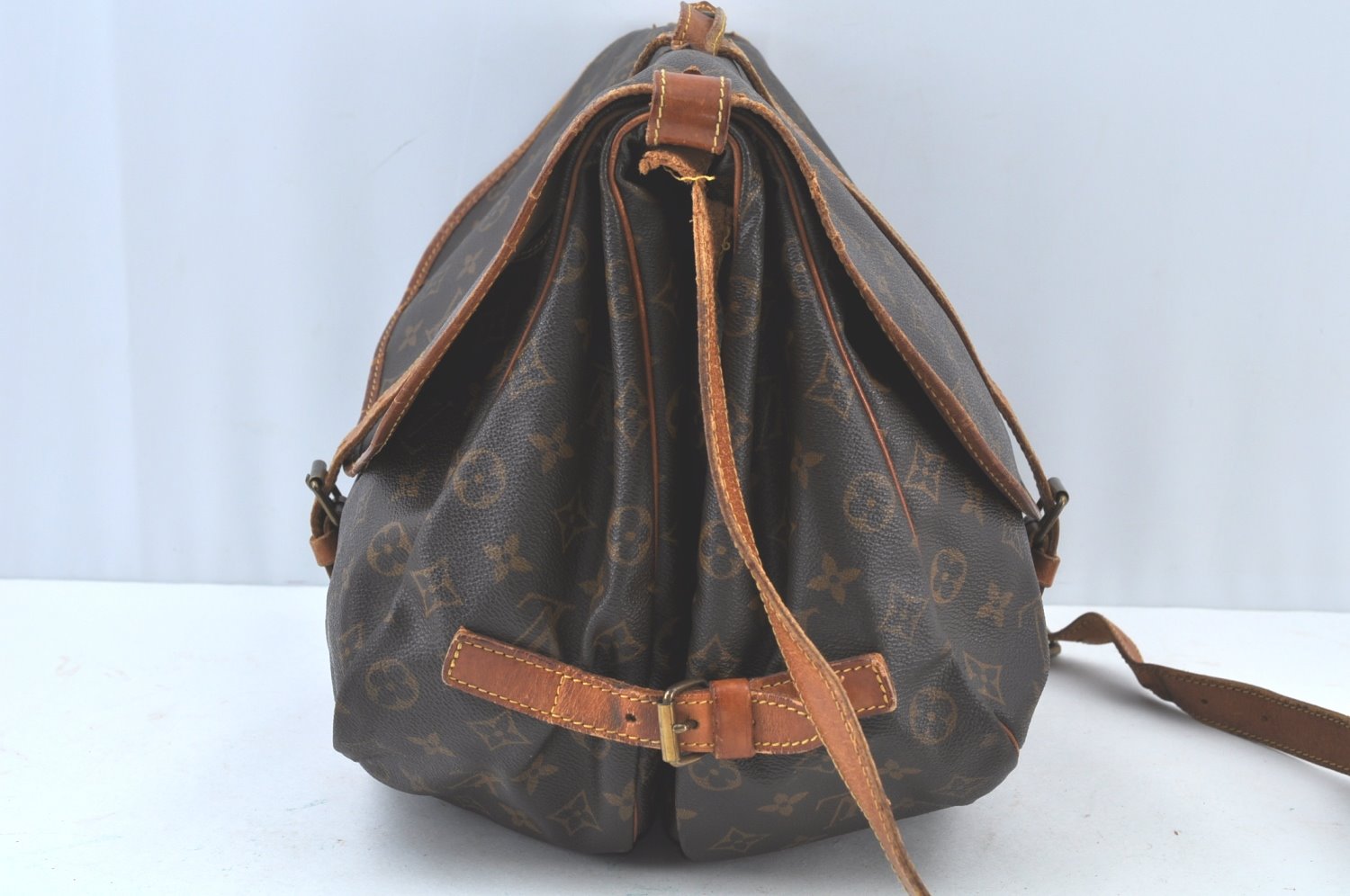 Authentic Louis Vuitton Monogram Saumur 35 Shoulder Cross Bag M42254 Junk K7134