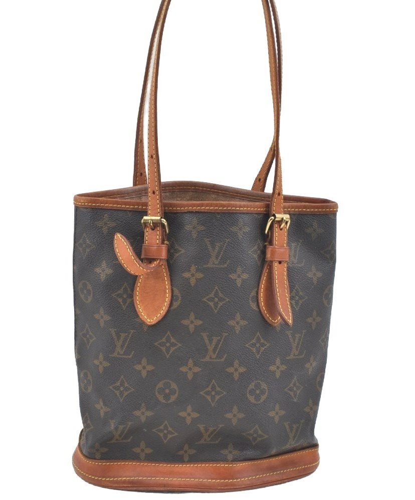 Authentic Louis Vuitton Monogram Bucket PM Shoulder Tote Bag M42238 Junk K7140