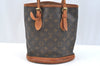 Authentic Louis Vuitton Monogram Bucket PM Shoulder Tote Bag M42238 Junk K7140