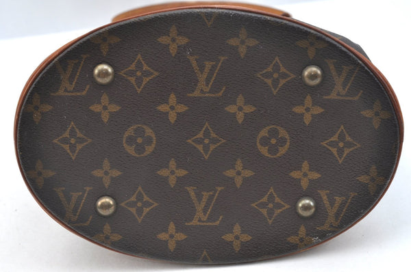 Authentic Louis Vuitton Monogram Bucket PM Shoulder Tote Bag M42238 Junk K7140