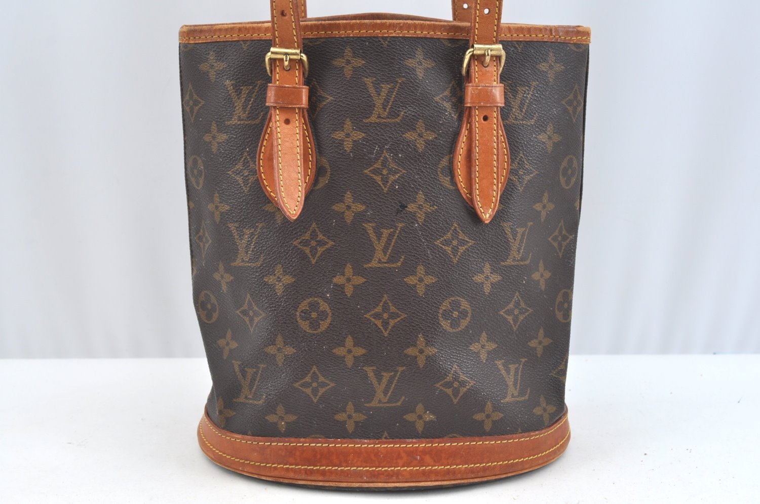 Authentic Louis Vuitton Monogram Bucket PM Shoulder Tote Bag M42238 Junk K7151