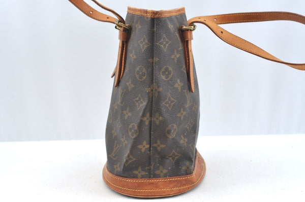 Authentic Louis Vuitton Monogram Bucket PM Shoulder Tote Bag M42238 Junk K7151