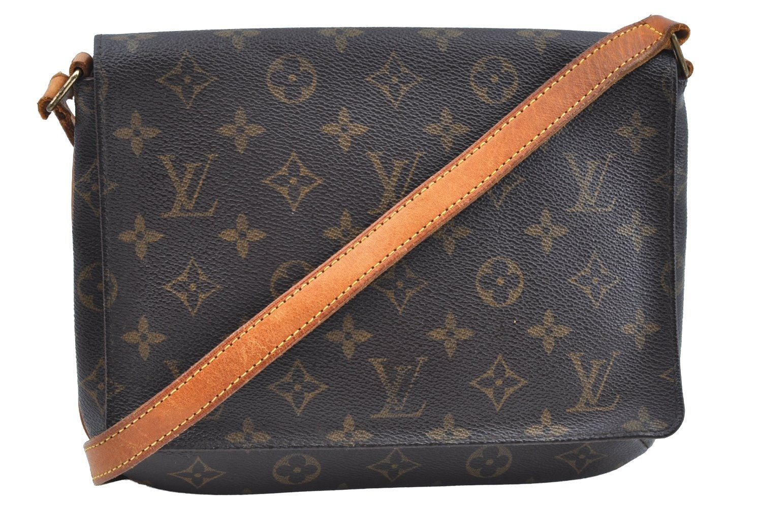 Authentic Louis Vuitton Monogram Musette Tango Shoulder Bag M51257 K7192