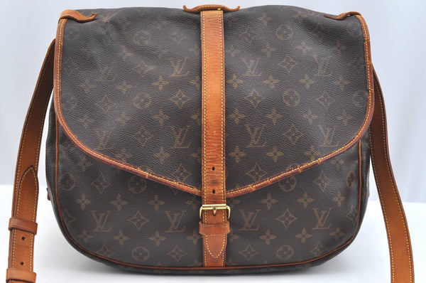 Authentic Louis Vuitton Monogram Saumur 35 Shoulder Cross Bag M42254 LV K7196