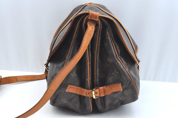 Authentic Louis Vuitton Monogram Saumur 35 Shoulder Cross Bag M42254 LV K7196