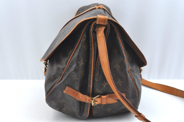 Authentic Louis Vuitton Monogram Saumur 35 Shoulder Cross Bag M42254 LV K7196