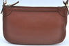 Authentic Salvatore Ferragamo Gancini Leather Shoulder Hand Bag Brown K7221