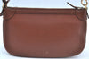 Authentic Salvatore Ferragamo Gancini Leather Shoulder Hand Bag Brown K7221