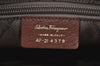 Authentic Salvatore Ferragamo Gancini Leather Shoulder Hand Bag Brown K7221