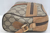 Authentic GUCCI Web Sherry Line Shoulder Bag GG PVC Leather Brown Junk K7250