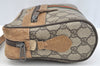 Authentic GUCCI Web Sherry Line Shoulder Bag GG PVC Leather Brown Junk K7250