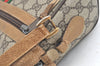 Authentic GUCCI Web Sherry Line Shoulder Bag GG PVC Leather Brown Junk K7250