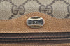 Authentic GUCCI Web Sherry Line Shoulder Bag GG PVC Leather Brown Junk K7250