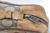 Authentic GUCCI Web Sherry Line Shoulder Bag GG PVC Leather Brown Junk K7250