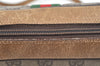 Authentic GUCCI Web Sherry Line Shoulder Bag GG PVC Leather Brown Junk K7250