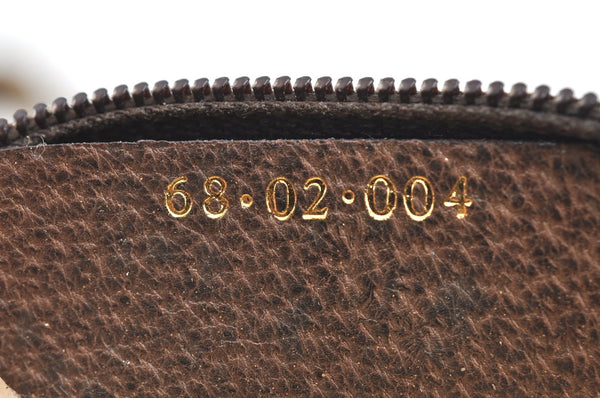 Authentic GUCCI Web Sherry Line Shoulder Bag GG PVC Leather Brown Junk K7250