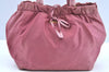 Authentic PRADA Nylon Tessuto Leather 2Way Shoulder Hand Tote Bag Pink K7256