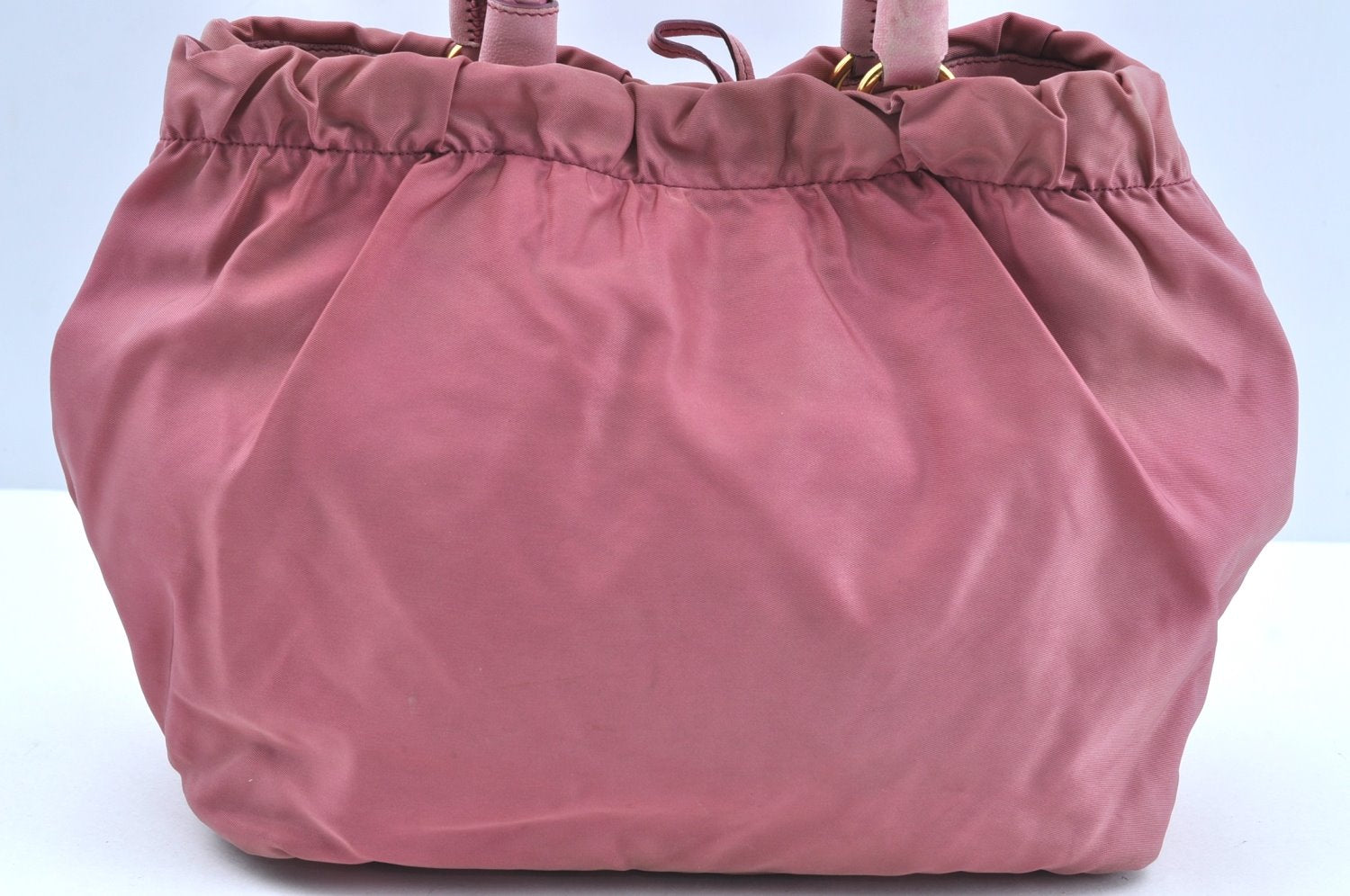 Authentic PRADA Nylon Tessuto Leather 2Way Shoulder Hand Tote Bag Pink K7256