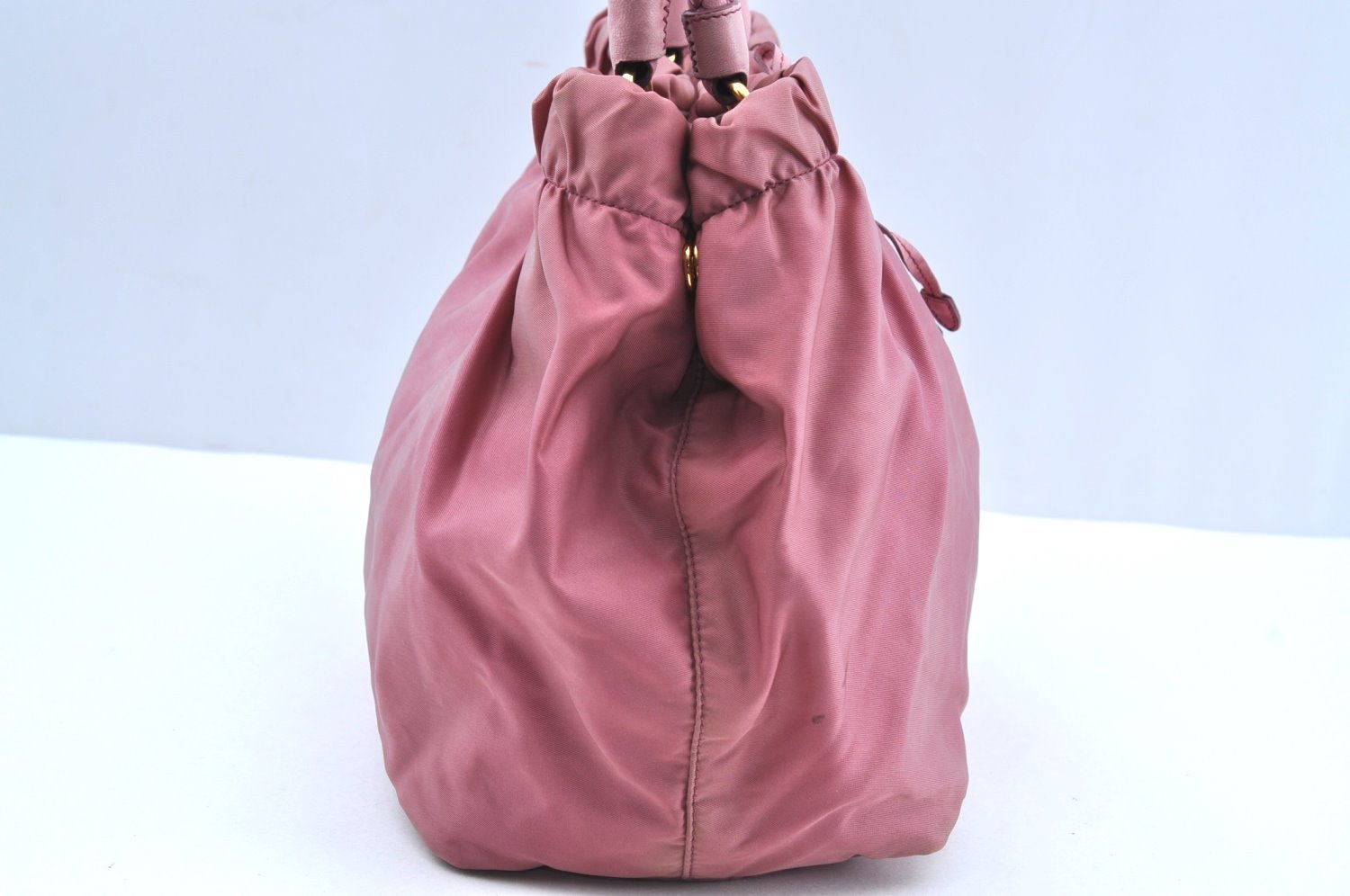 Authentic PRADA Nylon Tessuto Leather 2Way Shoulder Hand Tote Bag Pink K7256