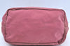 Authentic PRADA Nylon Tessuto Leather 2Way Shoulder Hand Tote Bag Pink K7256