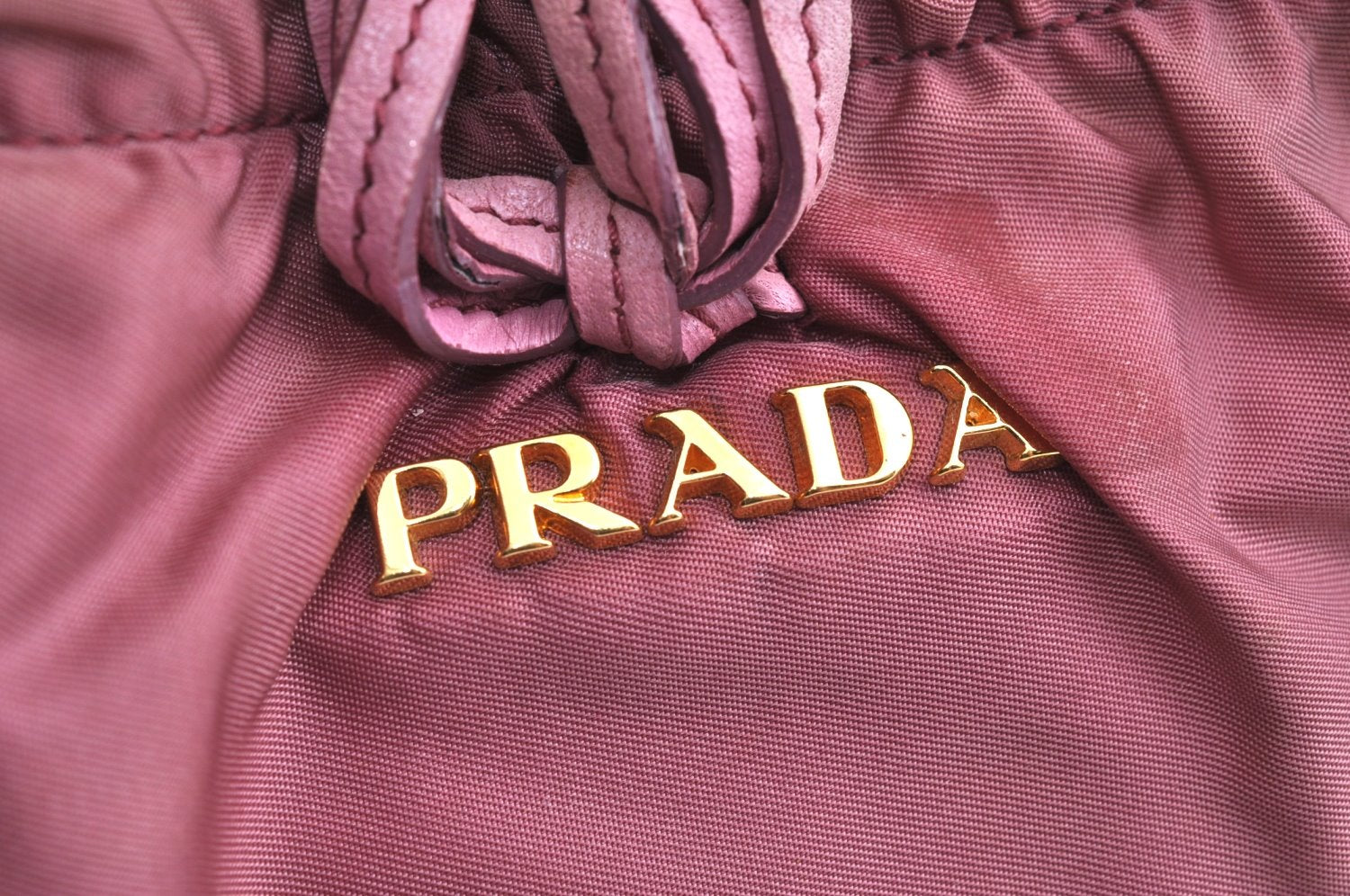 Authentic PRADA Nylon Tessuto Leather 2Way Shoulder Hand Tote Bag Pink K7256