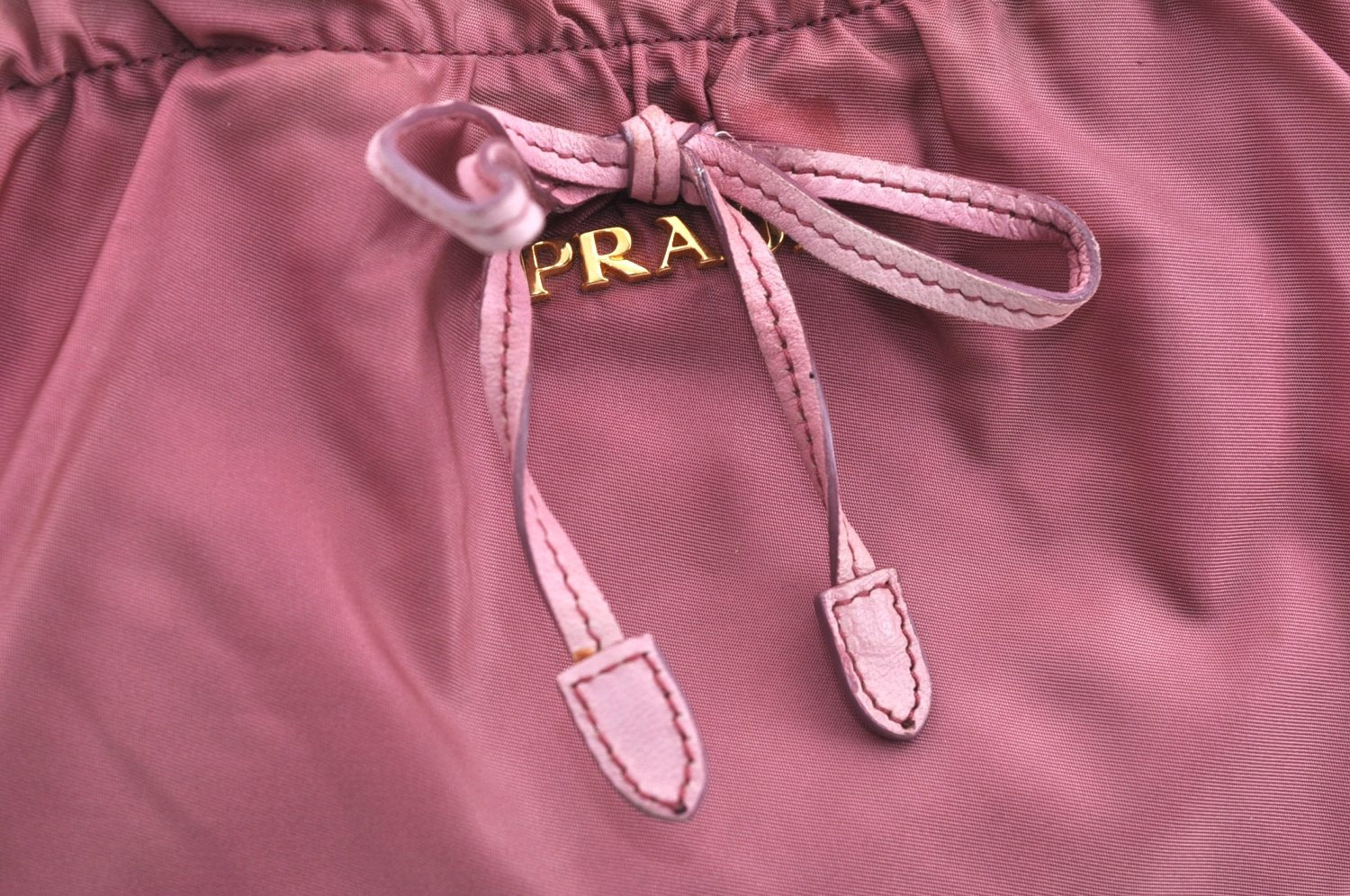 Authentic PRADA Nylon Tessuto Leather 2Way Shoulder Hand Tote Bag Pink K7256