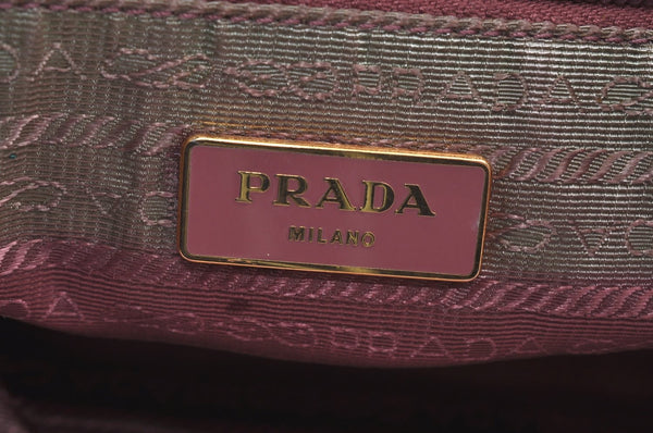 Authentic PRADA Nylon Tessuto Leather 2Way Shoulder Hand Tote Bag Pink K7256