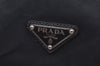 Authentic PRADA Nylon Tessuto Saffiano Leather Hand Boston Bag Black K7273