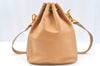 Authentic GUCCI Bamboo 2Way Shoulder Drawstring Bag Leather Beige Junk K7281
